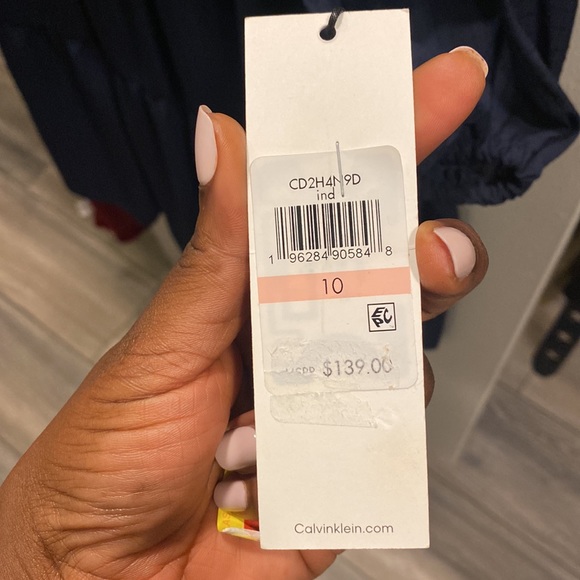 Calvin Klein Textured Tiered Dress. NWT. - Picture 6 of 6